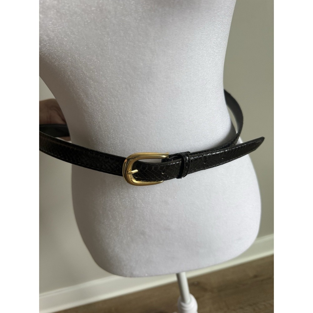 Men's Black Genuine Snakeskin Belt With Brass Buckle 46"